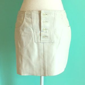 AJ-Armani Jeans eggshell Leather Mini Skirt
